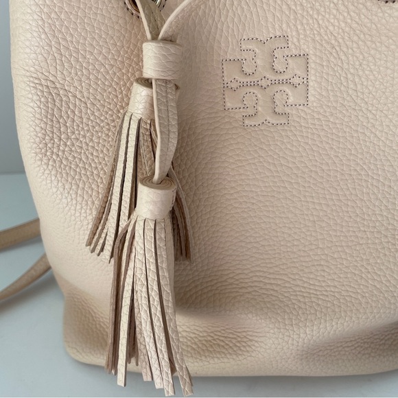 Tory Burch Light Nude Pink Bucket Bag Crossbody Purse - Picture 4 of 16